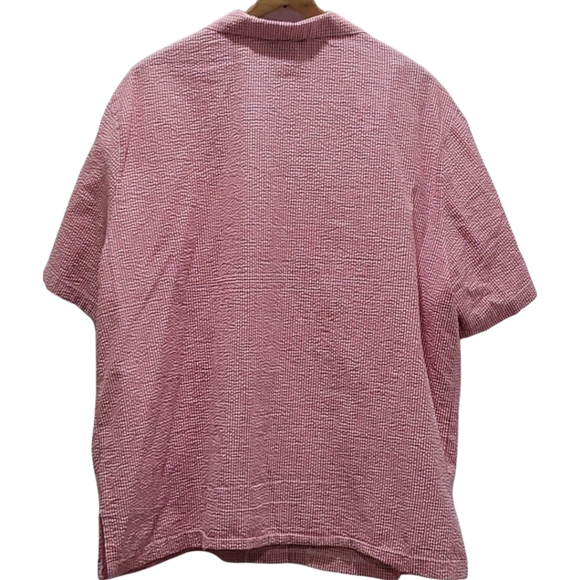 C.D. Daniels Women's Shirt Red and White Check Seersucker Size 2X EUC - Picture 2 of 4